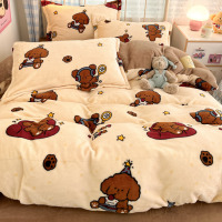 A类牛奶绒四件套加厚双面加绒