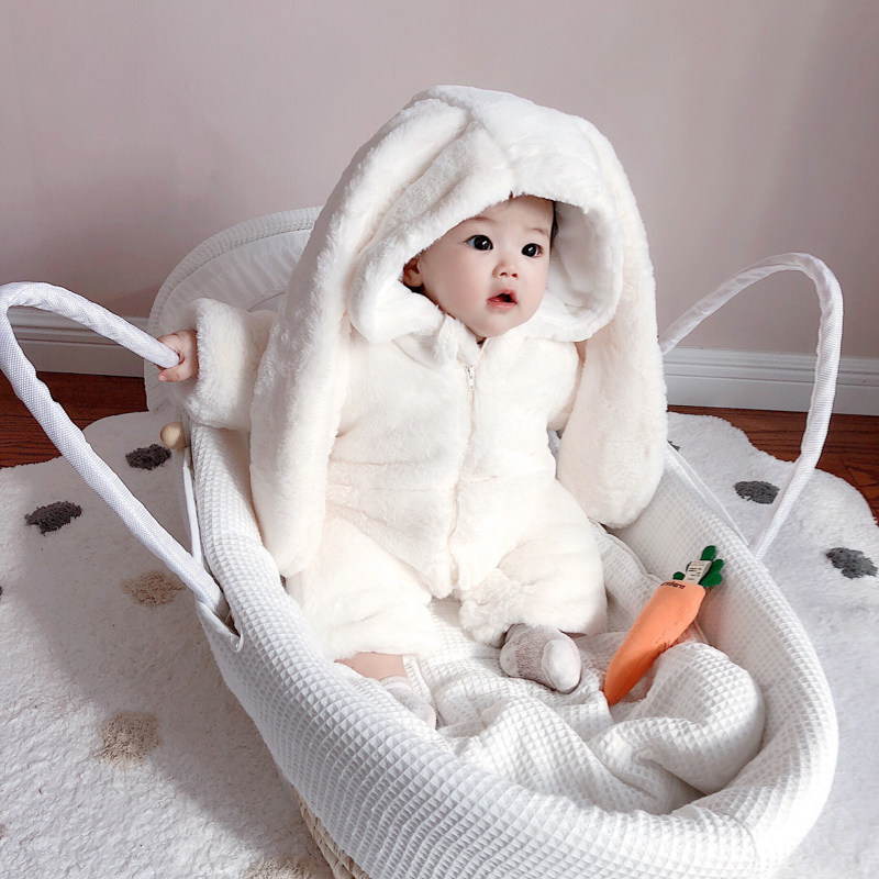婴儿童连体衣服宝宝羽绒棉服春秋装套装睡衣秋冬加厚外出秋冬拜年