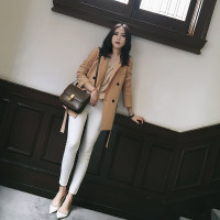 MRS 设计系列/早秋必入 经典时髦双排扣H型西装外套 可系腰带