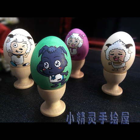 真鸡蛋壳手绘喜羊羊系列情人节七夕节儿童节生日礼物工艺品摆件