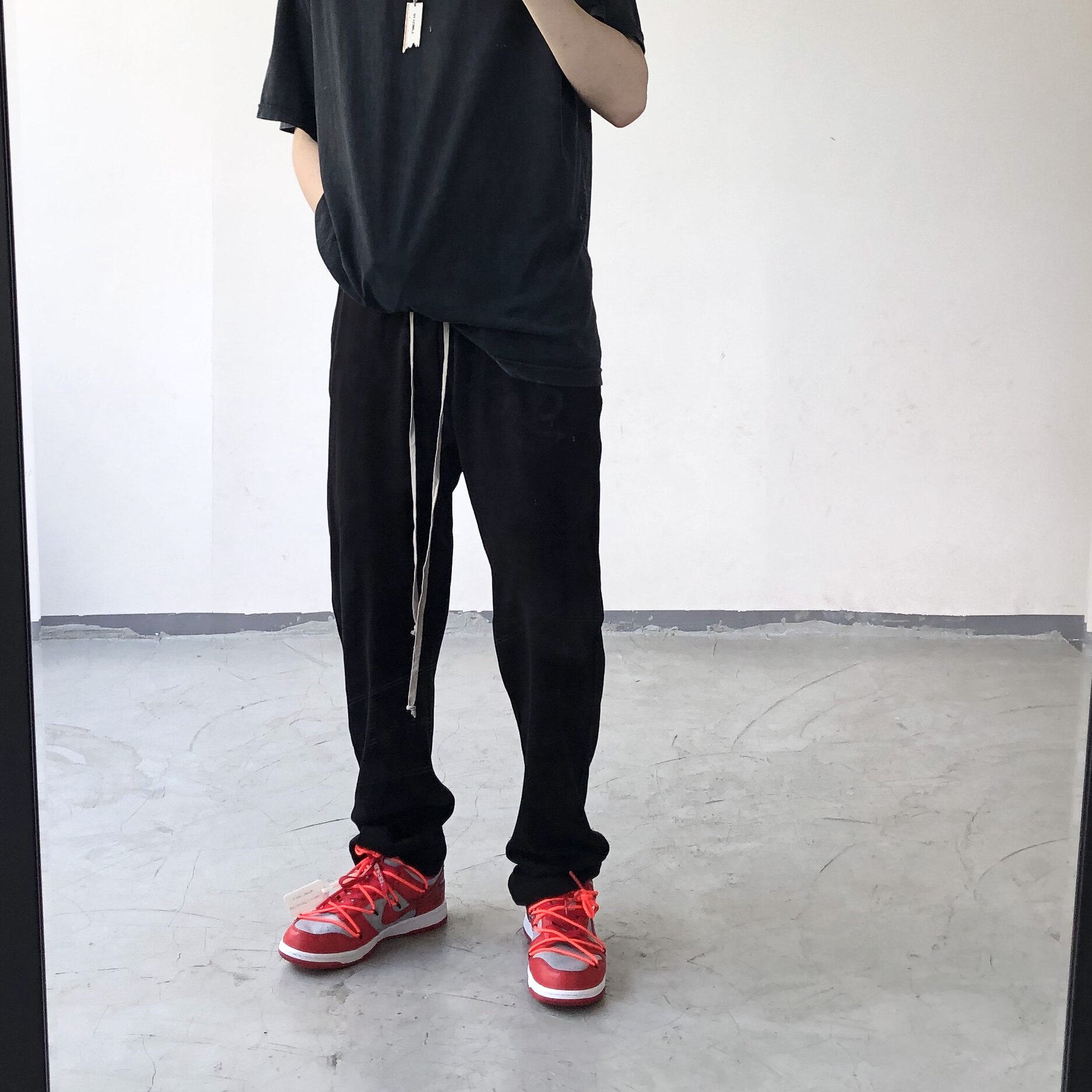 2020 RO浪子回头 全民神裤 经典基础高街风黑色直筒宽松休闲长裤