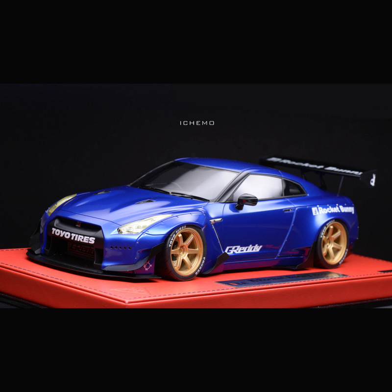 makeup make up 1:18 火箭兔 gtr r35 宽体改装成品汽车模型