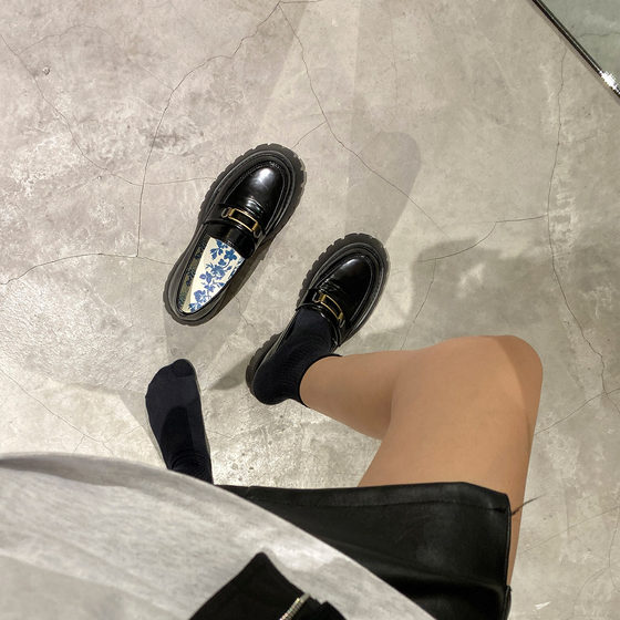 Miaolu Thick Soled Loafer Shoes 2021 New Women's Versatile Single Shoes College Style Flat Bottom Plush British Style Small Leather Shoes Miaolu Thick Soled Loafer Shoes 2021 New Women's Versatile Single Shoes College Style Flat Bottom Plush British Style Small Leather Shoes