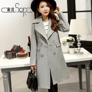 加厚修身呢子大衣