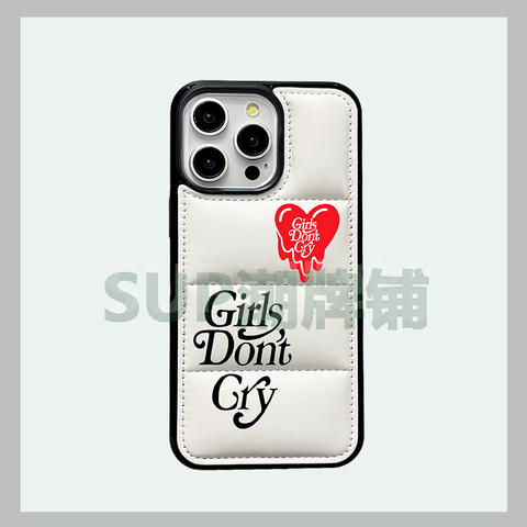 White — Girls Don't Cry New Puffy Puffer Down Jacket 15, 14, 13, 12 iPhone Case