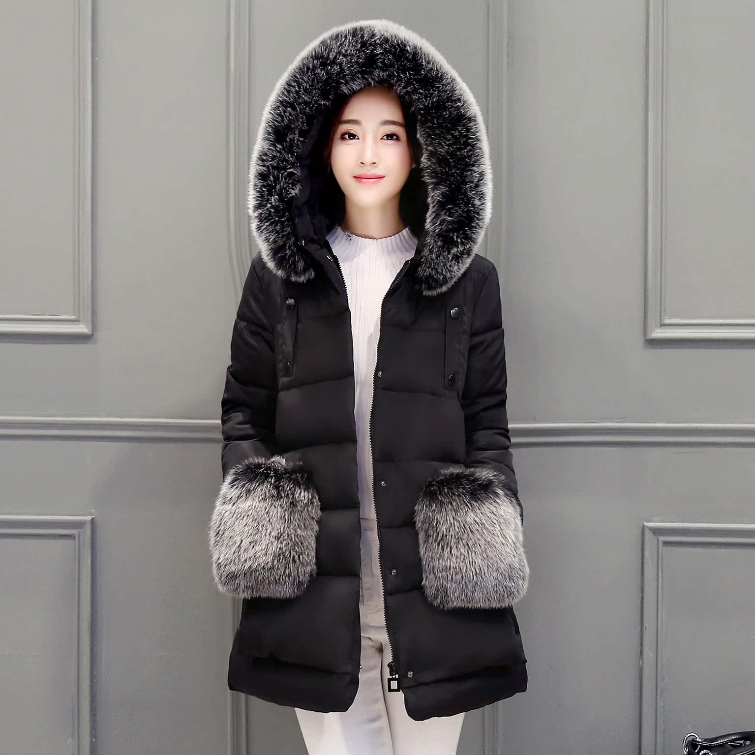 2016新款羽绒棉衣棉服女时尚保暖加厚修身中