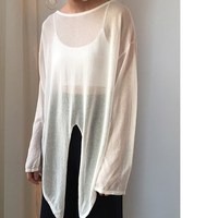 【iFashion】36Monkey/秋季新品韩版女式多色圆领超薄绑带针织衫