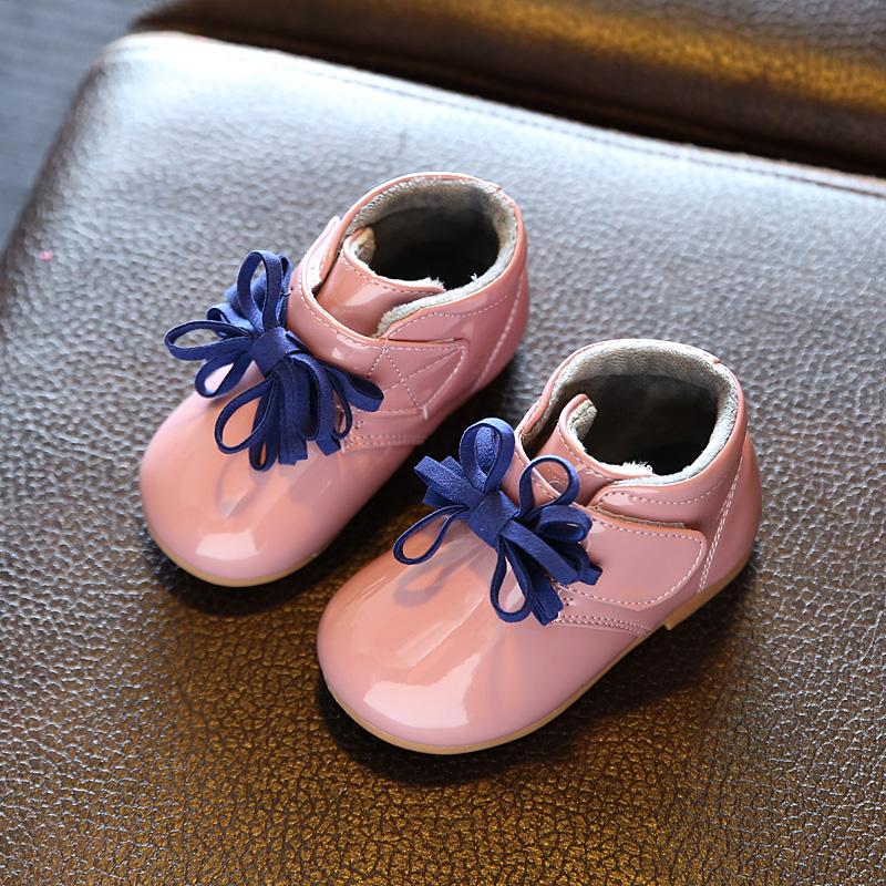 16冬季婴儿棉鞋保暖靴子1-3岁女宝宝学步鞋蝴