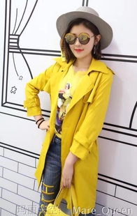 7春季新款韩版宽松中长款背后字母风衣牛仔外