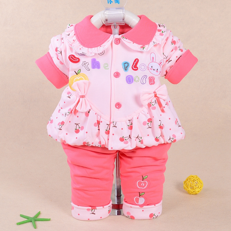 婴儿衣服秋季女宝宝秋装6个月小孩薄棉衣9纯