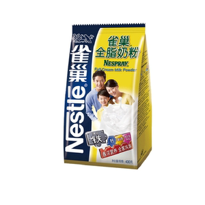 10.21【满99减50】雀巢无糖全脂奶粉400g/袋