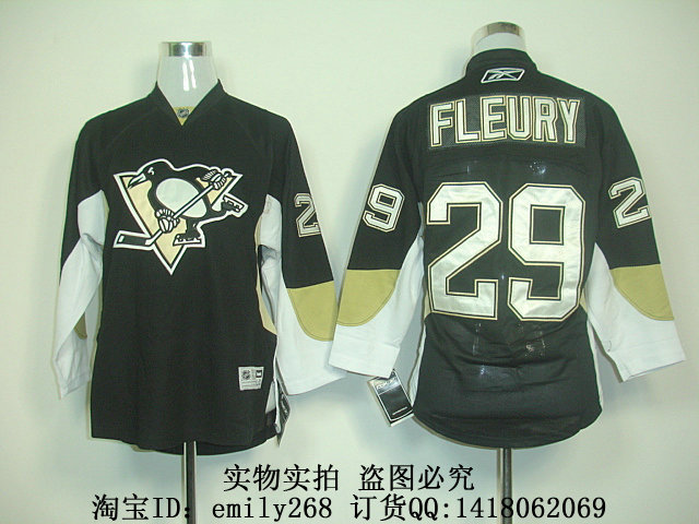 Спортивная форма Nhl Kids Pittsburgh Penguins #29 FLEURY Youth Jersey Black