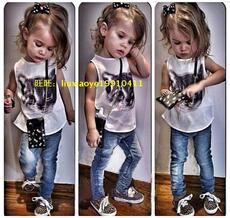 детский костюм cat pattern sleeveless t-shirt