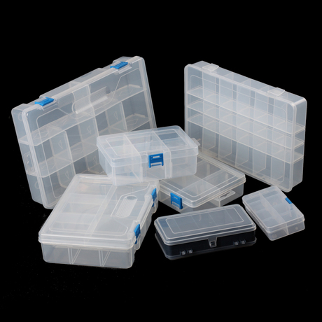 德旗 塑料元件盒 可活动收纳盒 8 10 24格 零件双层物品盒 元器件