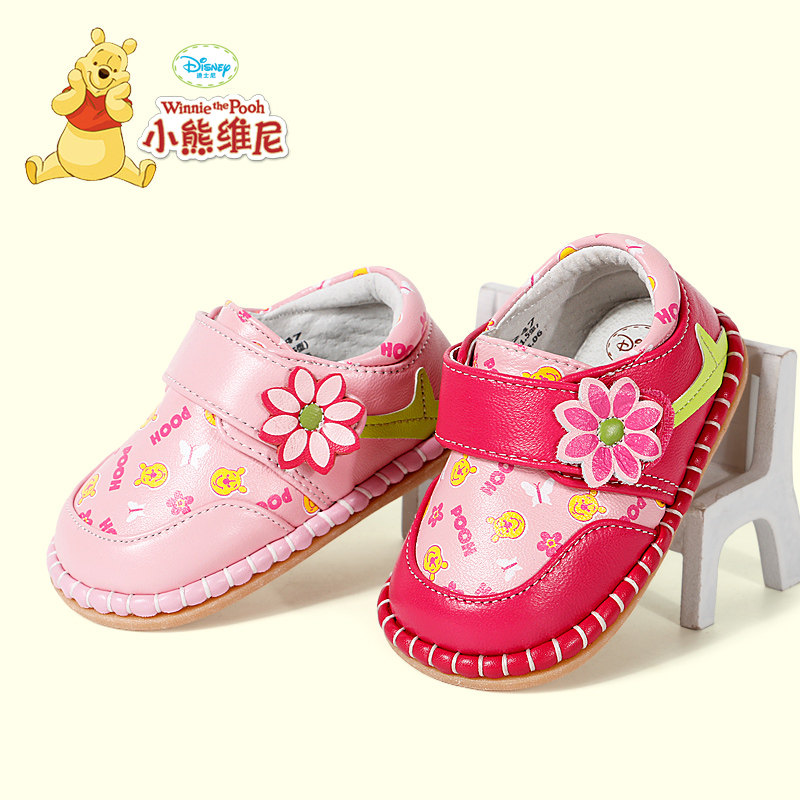 秋冬卡通花朵小熊维尼品牌童鞋宝宝鞋软底防滑