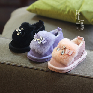 冬季新款儿童真磨砂高帮皮棉鞋1-3岁宝宝羊羔