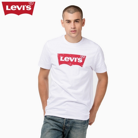 levi's李维斯男士logo印花白色圆领短袖t恤17783-0197