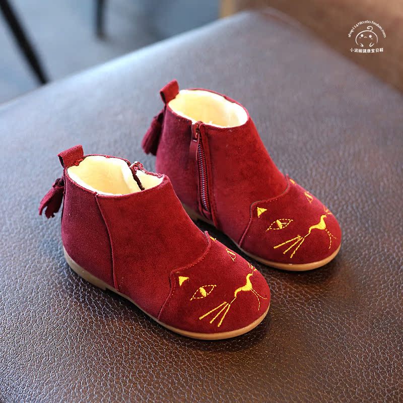 女童棉鞋2016新款靴子加绒休闲低筒短靴宝宝