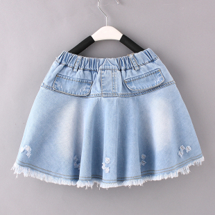 女童牛仔短裙半身裙夏_女童牛仔短裙半身裙夏