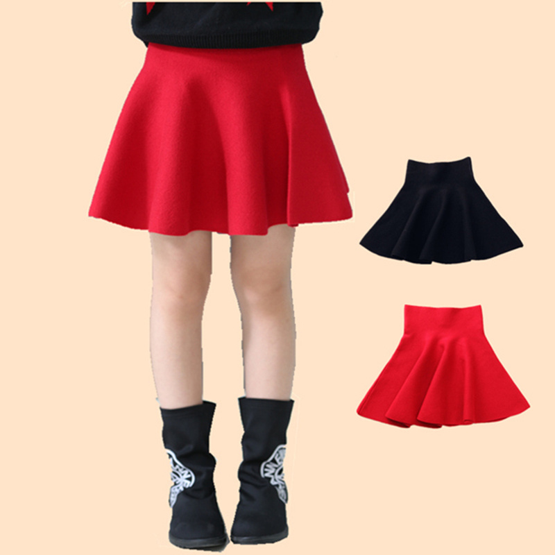 童装女童短裙秋冬半身裙百搭春秋中大童针织毛