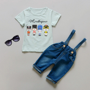 2016婴儿夏季新款童装0-1-2岁男宝宝夏装套装