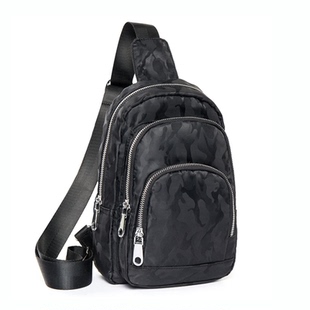 2016韩版新款牛津帆布配皮小腰包男式胸包手