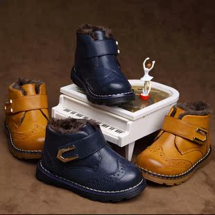 冬款加绒宝宝鞋男童休闲运动鞋女童软底防滑学