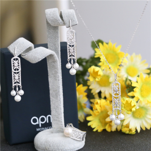 ONACOS925纯银太阳花珍珠耳环露露的功课A