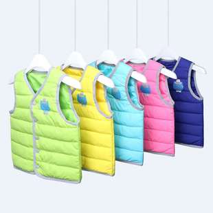 儿童羽绒马甲男女童宝宝羽绒棉背心卡通短款坎肩背心天天特价-有特价么