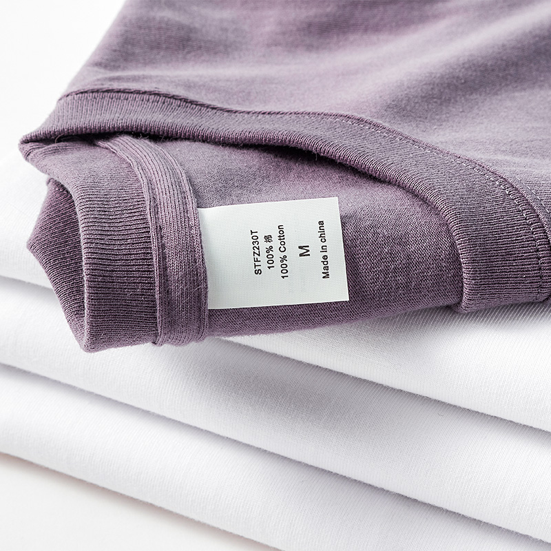 紫色T恤 日本重磅精梳棉t恤女厚实纯色全棉紫色打底上衣ins潮宽松短袖体恤_推荐淘宝好看的紫色T恤
