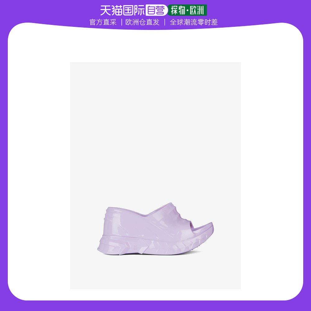 紫色坡跟鞋 欧洲直邮预售两周GIVENCHYMarshmallow 橡胶坡跟凉鞋 - 淡紫色_推荐淘宝好看的紫色坡跟鞋