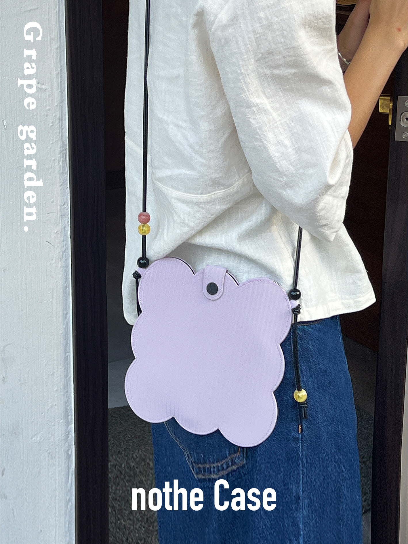 紫色糖果包 nothe Case原创「葡萄花园」可爱串珠斜挎手机包糖果紫色小众皮包_推荐淘宝好看的紫色糖果包