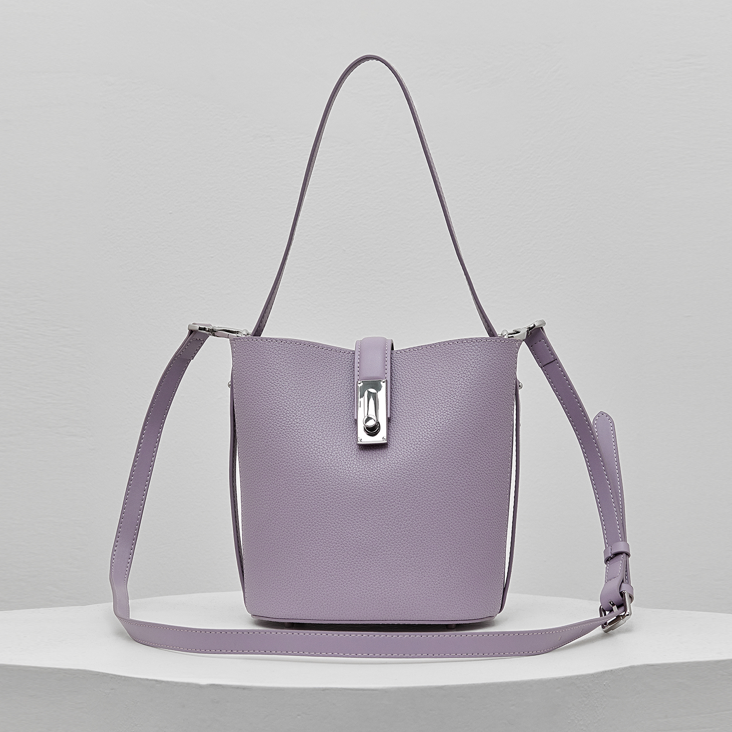 紫色水桶包 韩系小众品牌FERIA·【紫色水桶包】单肩包_推荐淘宝好看的紫色水桶包