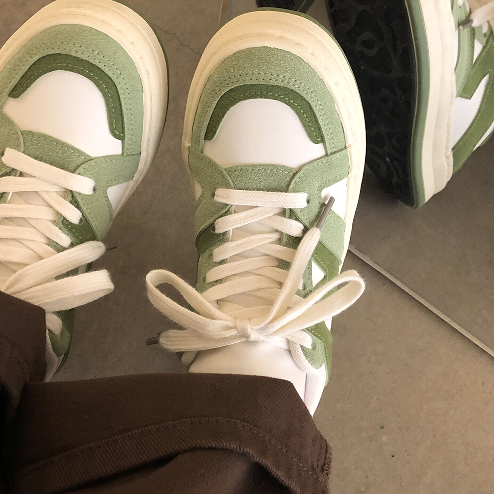 绿色帆布鞋 林先叁 绿色鞋子2022春季新款帆布鞋小白鞋女鞋学生百搭ins风板鞋_推荐淘宝好看的绿色帆布鞋