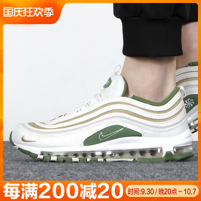 绿色运动鞋 Nike耐克AIR MAX 97 SE白绿色子弹头运动气垫跑步鞋男 DM8588-100_推荐淘宝好看的绿色运动鞋