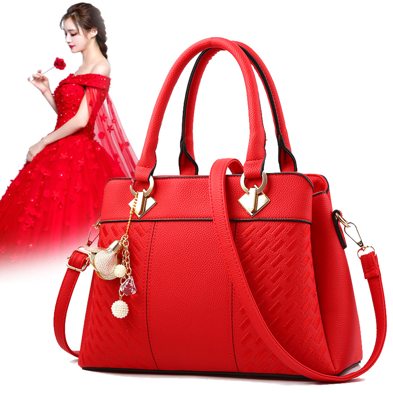 红色斜挎包 红色包包2022新款结婚包大容量手提包单肩休闲斜挎包女式新娘包大_推荐淘宝好看的红色斜挎包
