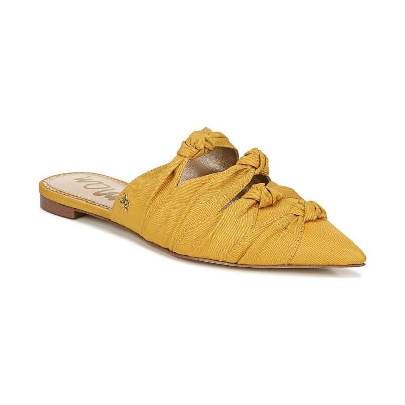 黄色尖头鞋 Sam Edelman女穆勒鞋尖头中口黄色布面平跟正品10922302_推荐淘宝好看的黄色尖头鞋