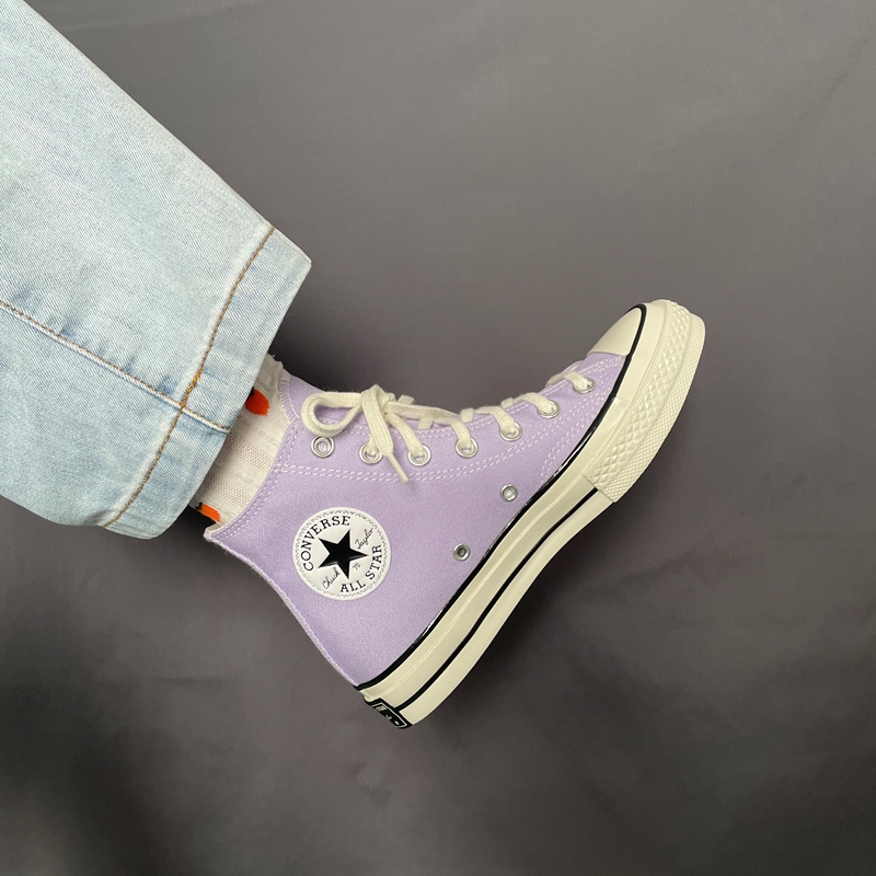 紫色帆布鞋 Converse匡威1970s经典三星标淡紫色香芋紫高帮情侣帆布鞋167862C_推荐淘宝好看的紫色帆布鞋