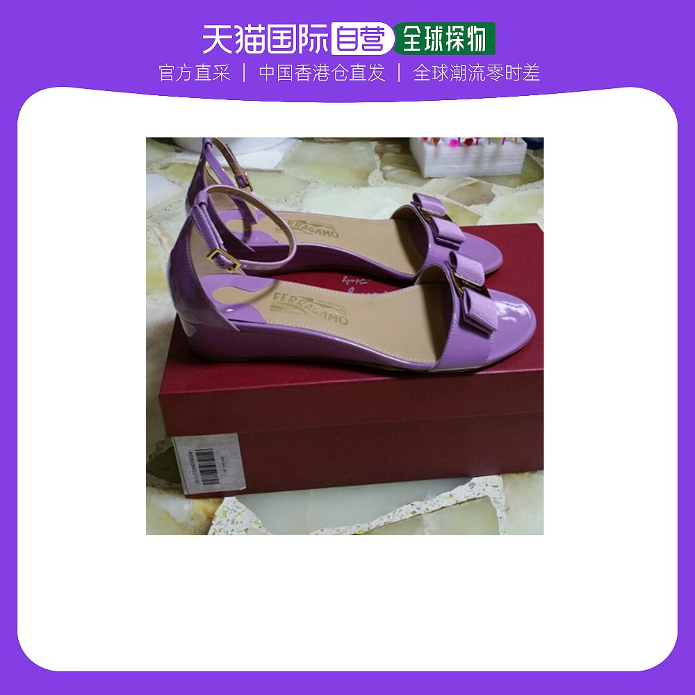 紫色凉鞋 香港直发SALVATOREFERRAGAMO菲拉格慕女士紫色平底凉鞋0601029_推荐淘宝好看的紫色凉鞋