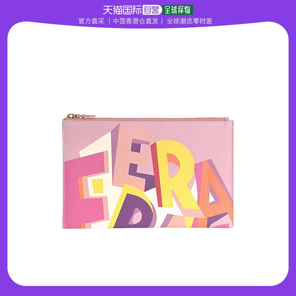 紫色手拿包 香港直邮FERRAGAMO菲拉格慕女士紫色字母印花手拿包22C455631824_推荐淘宝好看的紫色手拿包