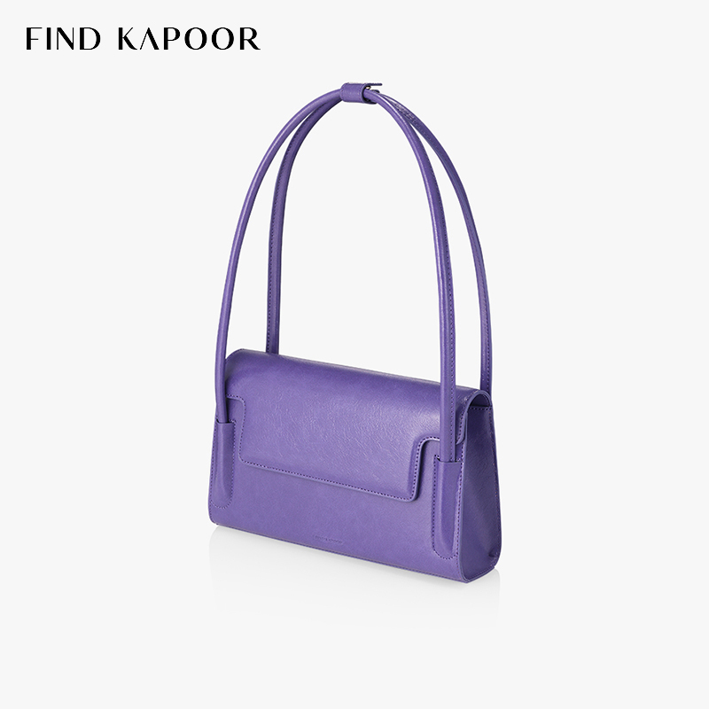 紫色手提包 FIND KAPOOR梵德卡普尔新品女士时尚单肩手提通勤中号紫色小方包_推荐淘宝好看的紫色手提包