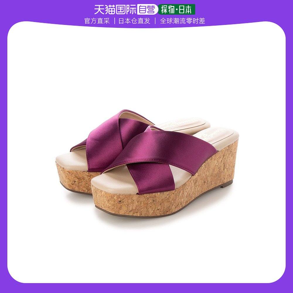 紫色坡跟鞋 日本直邮NOUBEL VOUG Relax 成人软木坡跟 Battenmark 凉鞋（紫色_推荐淘宝好看的紫色坡跟鞋