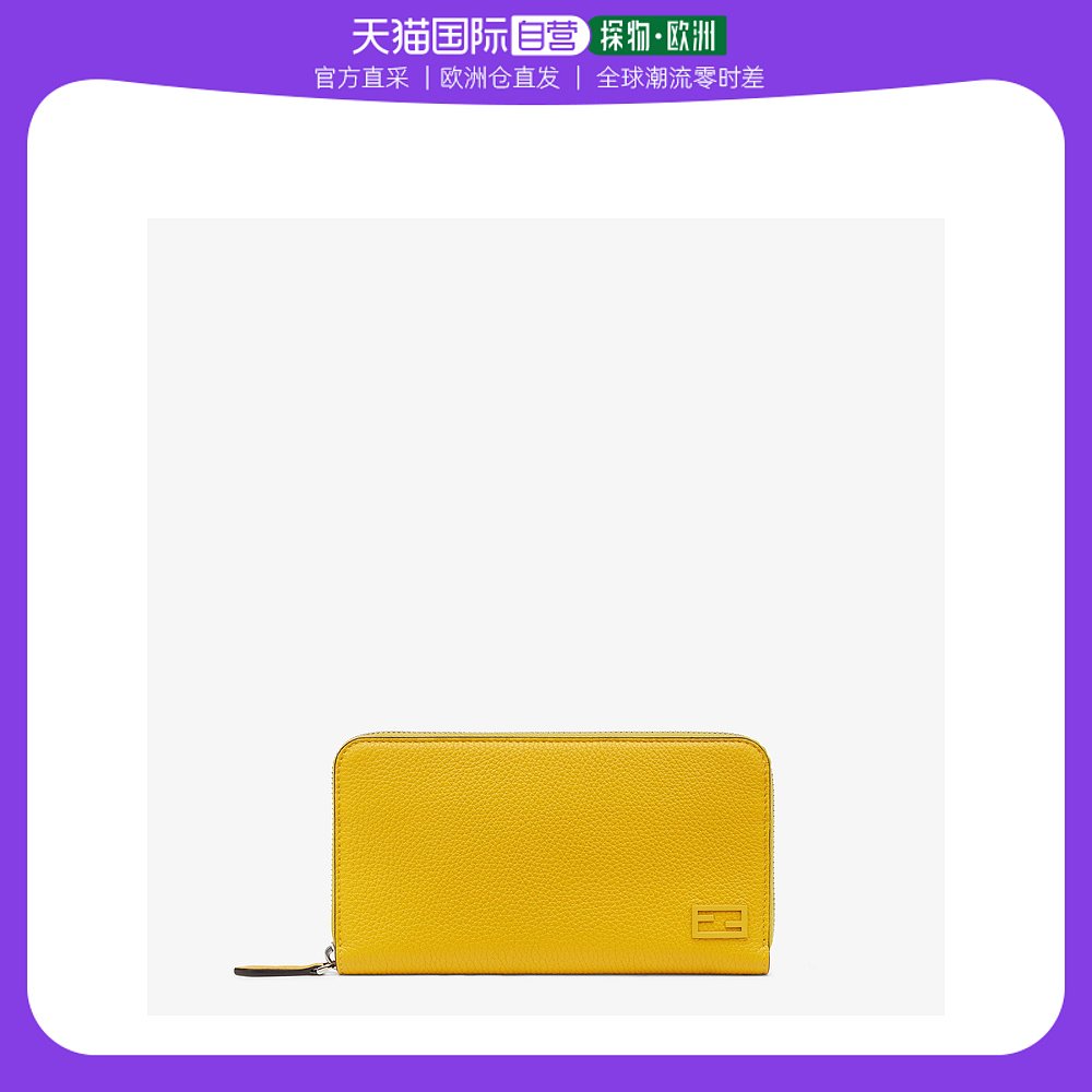 黄色钱包 欧洲直邮预售两周Fendi 黄色皮革钱包_推荐淘宝好看的黄色钱包