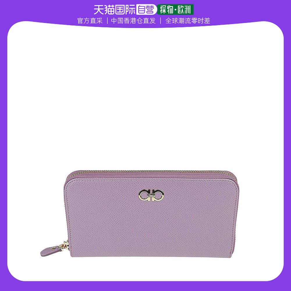 紫色钱包 香港直邮SALVATORE FERRAGAMO 女士紫色皮革长款钱包 22-C882-683_推荐淘宝好看的紫色钱包