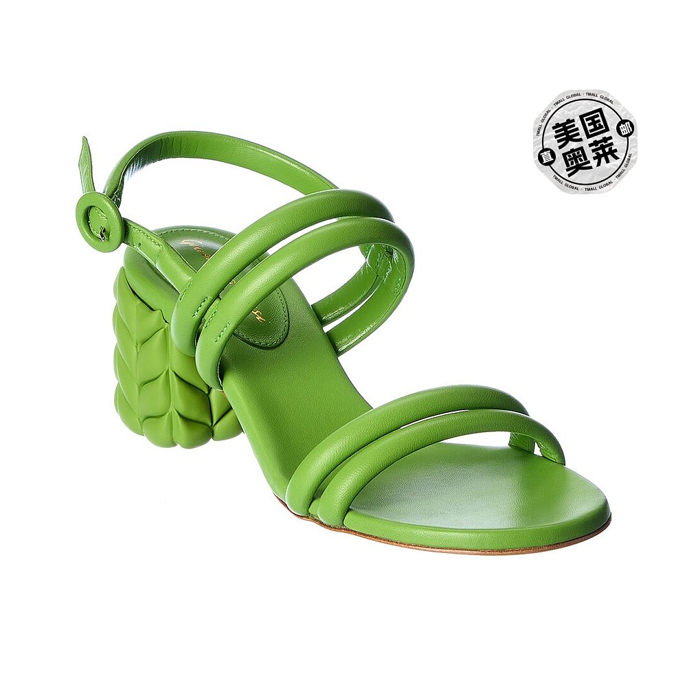 绿色凉鞋 Gianvito Rossi Florea 60 皮革凉鞋 - 绿色 美国奥莱直发_推荐淘宝好看的绿色凉鞋