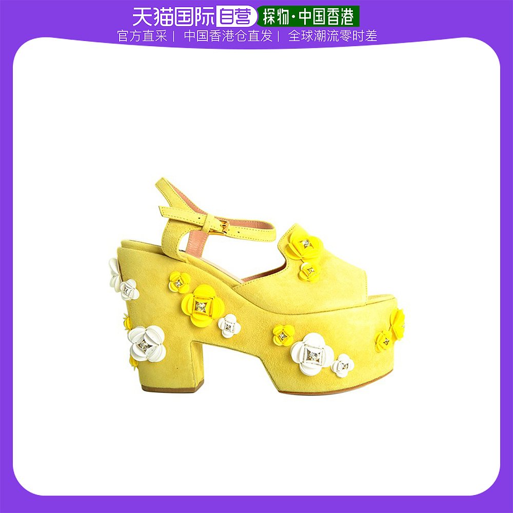 黄色鱼嘴鞋 香港直邮MOSCHINO 女士黄色高跟露趾凉鞋 A6308-8006-25_推荐淘宝好看的黄色鱼嘴鞋