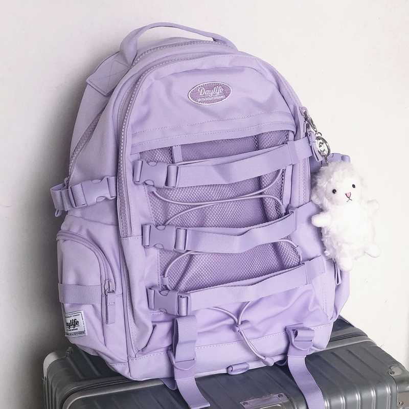 紫色双肩包 2020韩版潮超好看daylife双肩包学生高中女紫色书包大容量背包_推荐淘宝好看的紫色双肩包