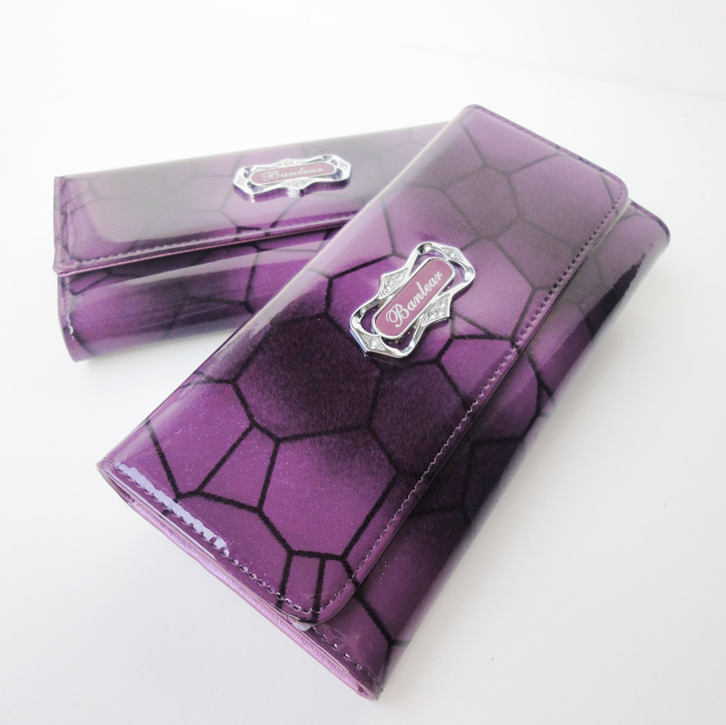 紫色钱包 宾尼亚品牌缤利专柜正品55011-1-2紫色女士牛皮钱包_推荐淘宝好看的紫色钱包
