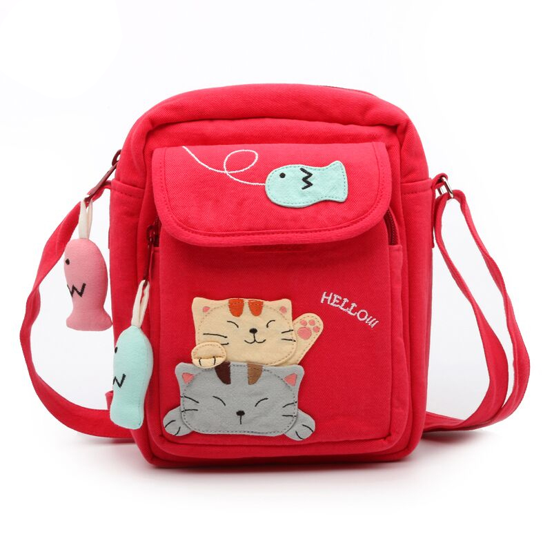 包包 日本设计kine猫卡通猫咪棉布卡通手机包微单数码相机包小斜挎包女_推荐淘宝好看的女包包