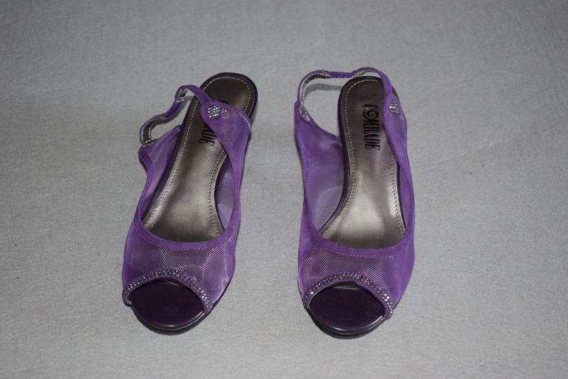 紫色坡跟鞋 特价镂空坡跟鱼嘴透气网紫色羊皮凉鞋女烫钻装饰真皮女鞋1215901_推荐淘宝好看的紫色坡跟鞋